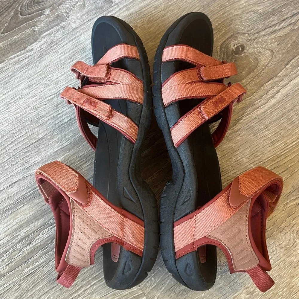Teva Tirra Strappy Sport Hiking Sandals Rust Red Womens 9.5 UK 7.5 EU 40.5 - Picture 2 of 7